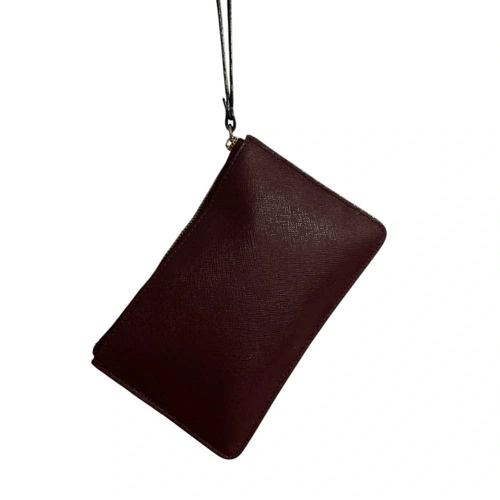 Kate Spade Maroon Wristlet with Gold Accents excellent condition no callouts - Picture 3 of 6